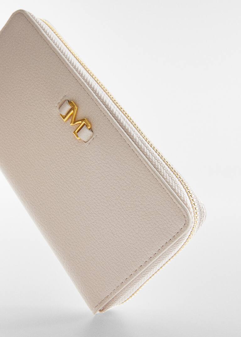 Embossed wallet with logo Women Mango USA
