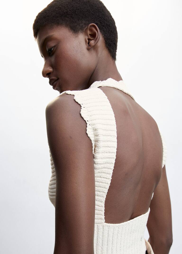 Open back knitted top Women Mango USA