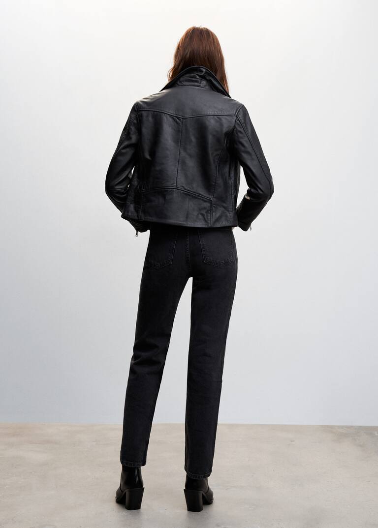 Leather biker jacket Woman Mango Singapore
