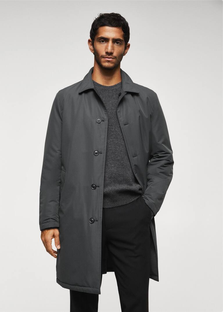 Reversible wool trench coat Men Mango Man USA