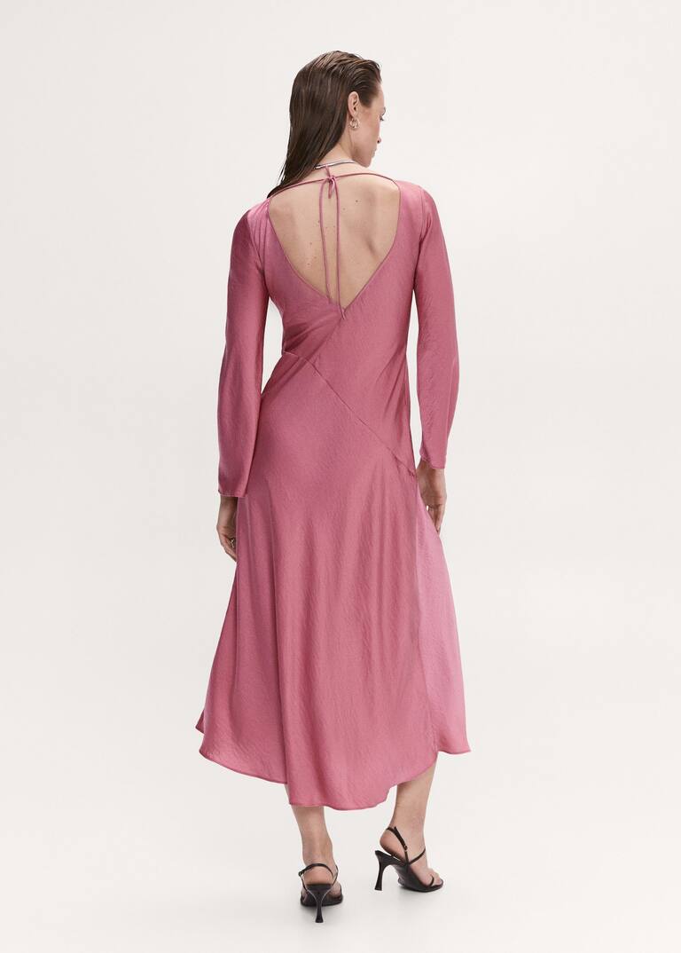 Sideslit satin dress Woman Mango India