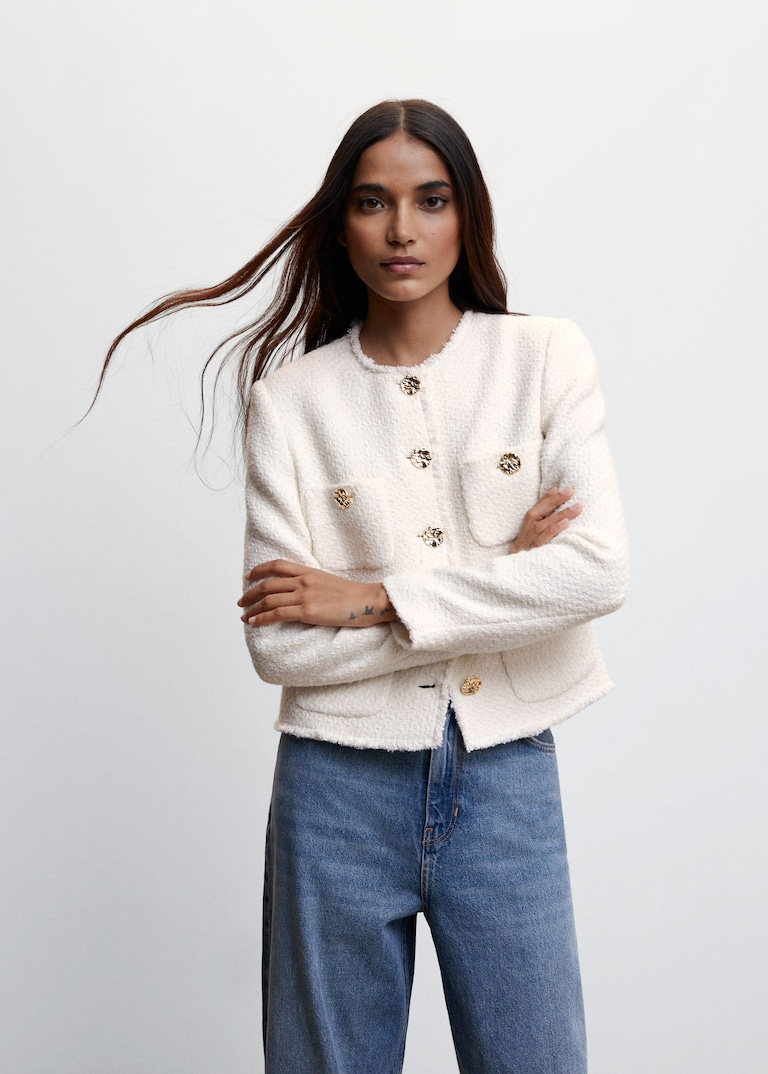 Pocket tweed jacket Woman Mango Netherlands