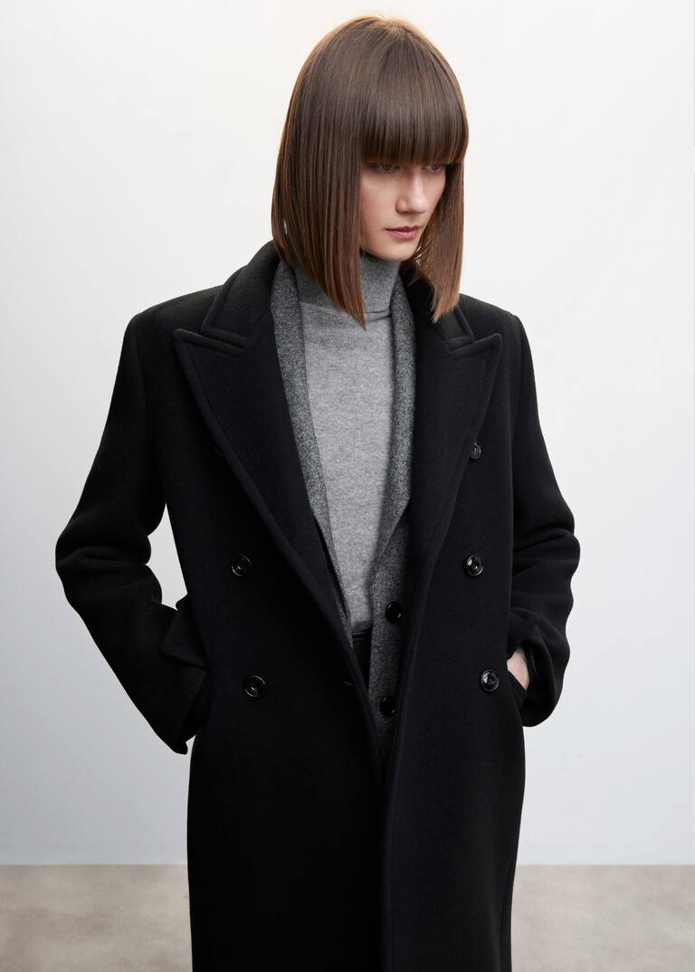 Double-breasted wool coat - Women | Mango USA