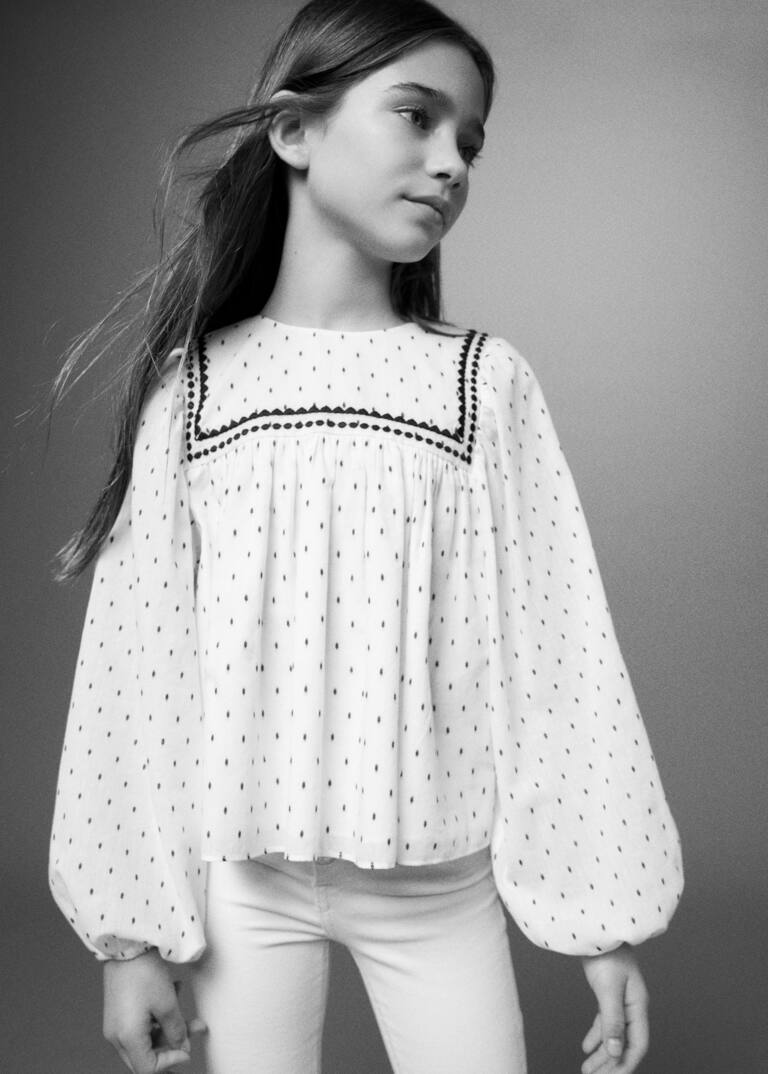 Printed cotton blouse Women Mango USA