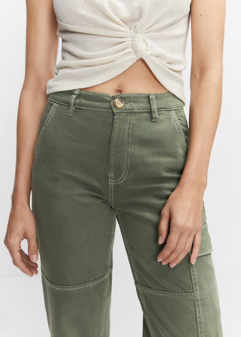 Pocket cargo jeans Woman Mango Singapore