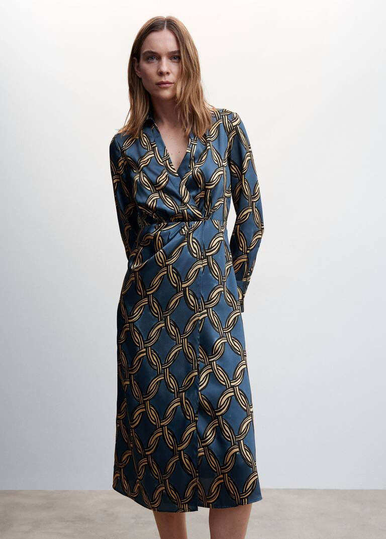 Chainprint mididress Woman Mango Canada