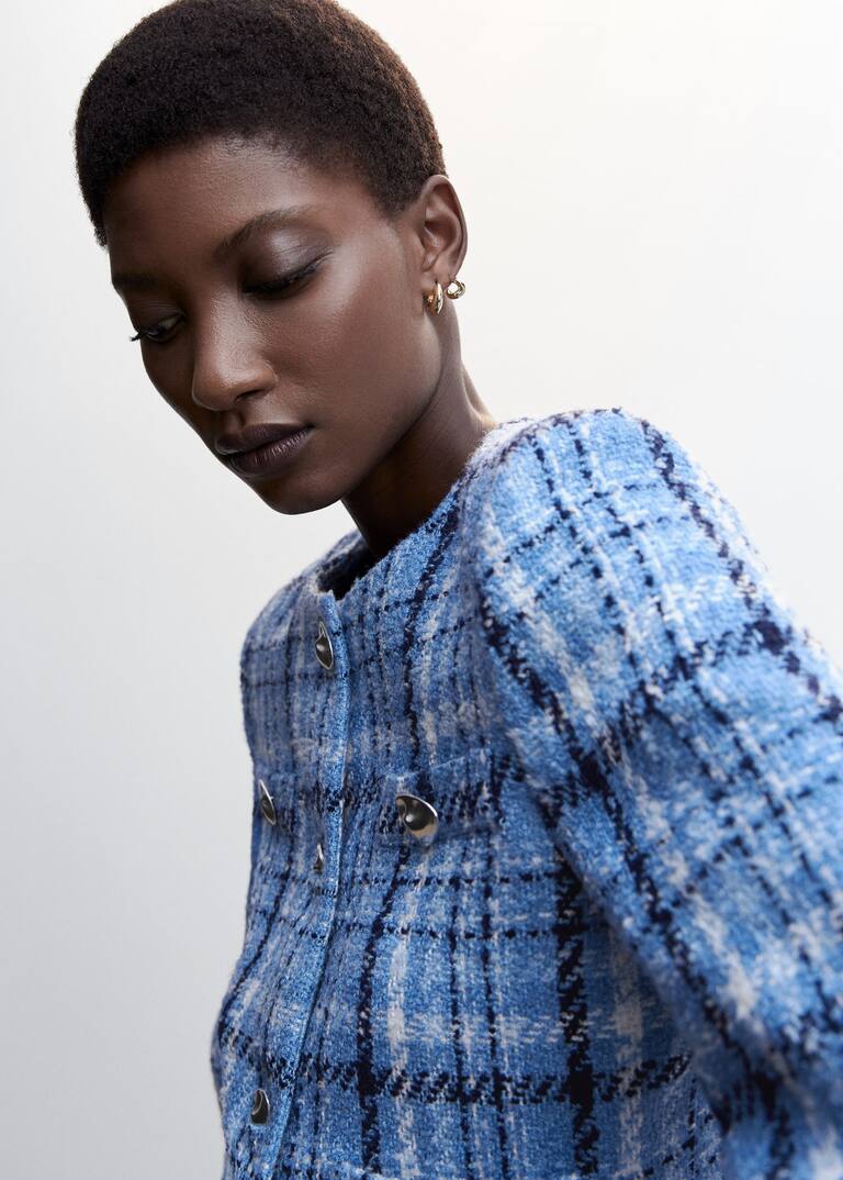 Check tweed jacket Women Mango USA