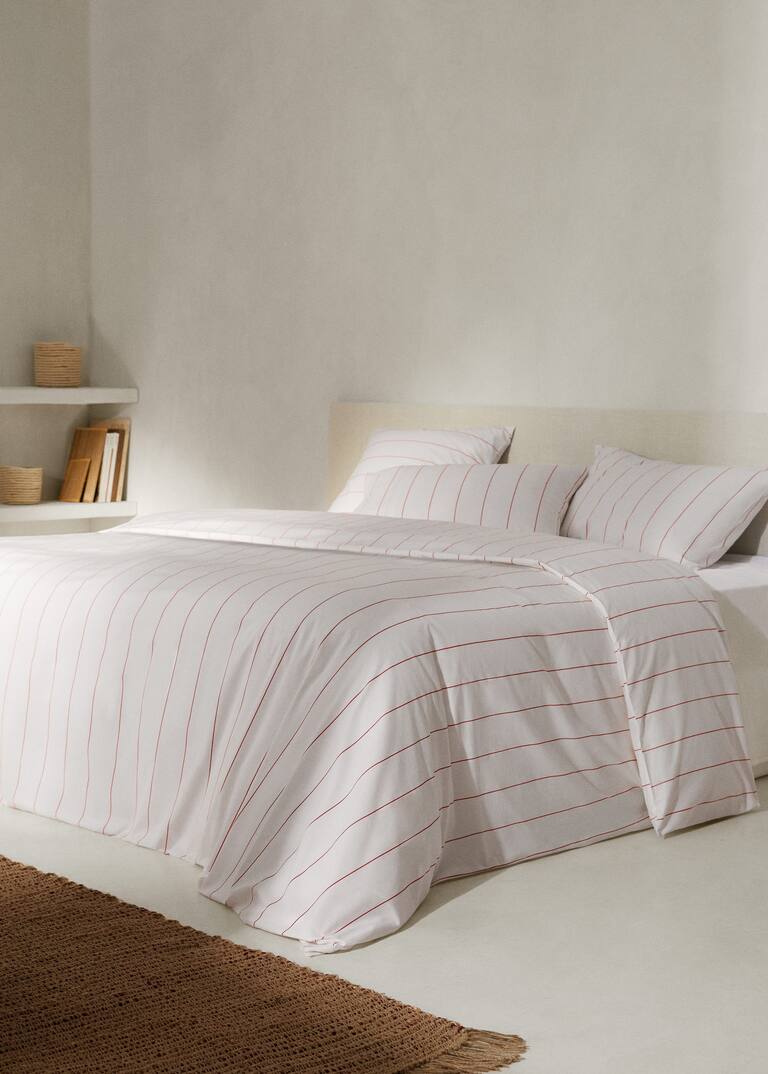 Striped cotton duvet cover queen bed Home Mango Home USA