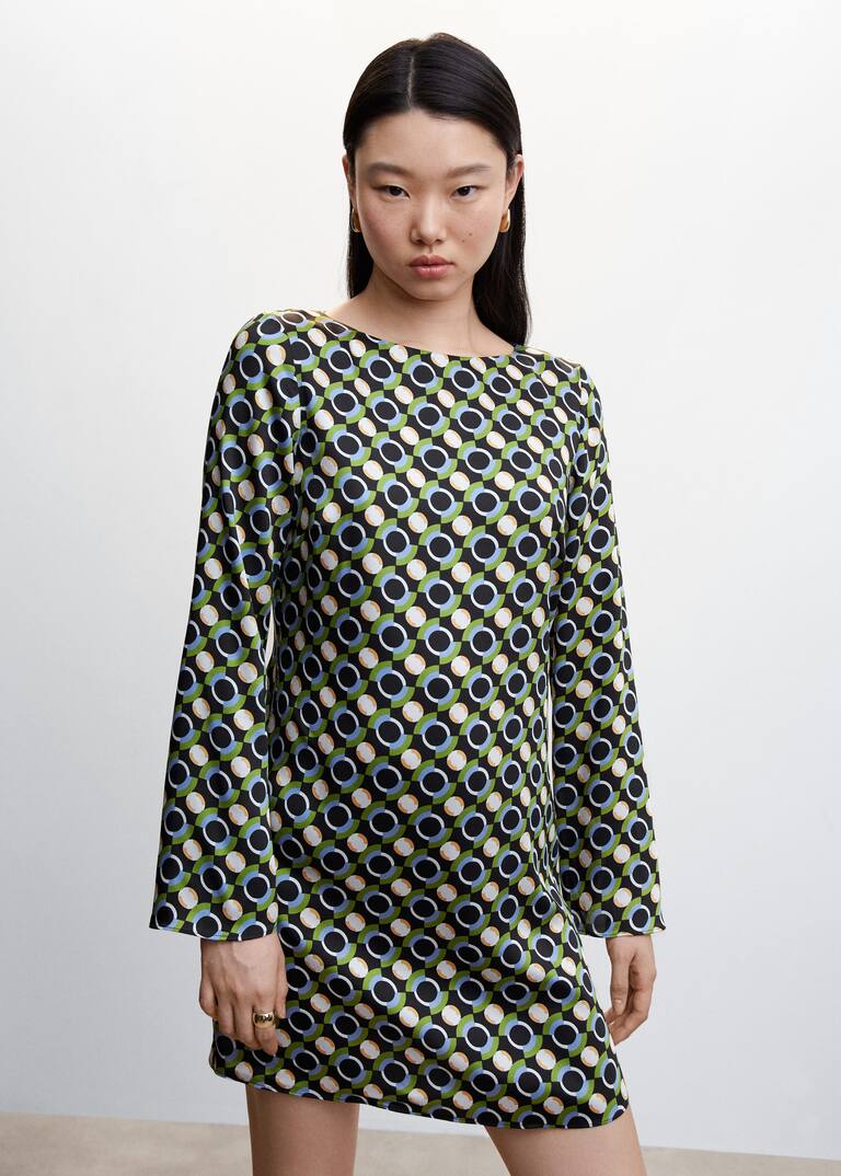 Printed short dress Women Mango USA