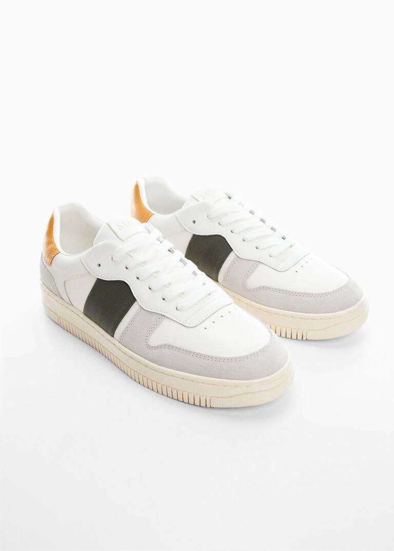 Combined leather sneakers Men Mango Man USA