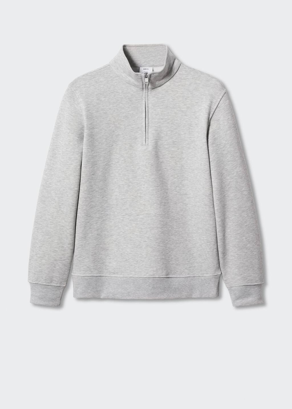 Mango Baumwoll-Sweatshirt mit Zip-Kragen. 7