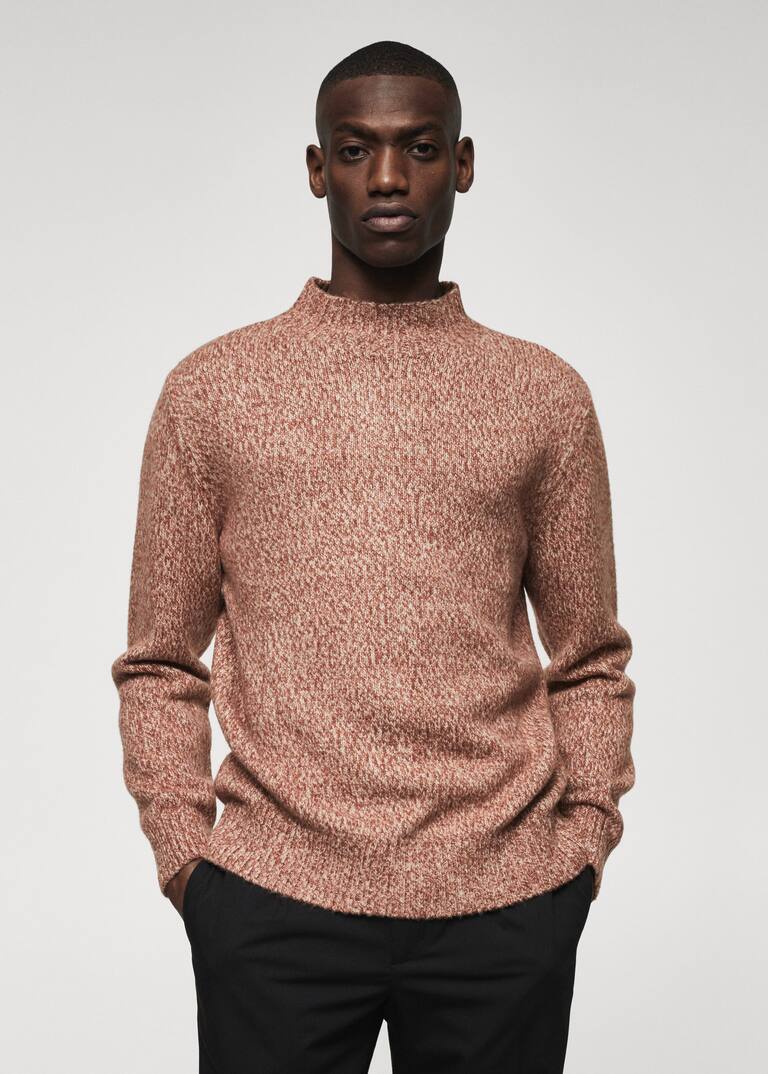 Flecked high collar sweater Men Mango Man United Kingdom