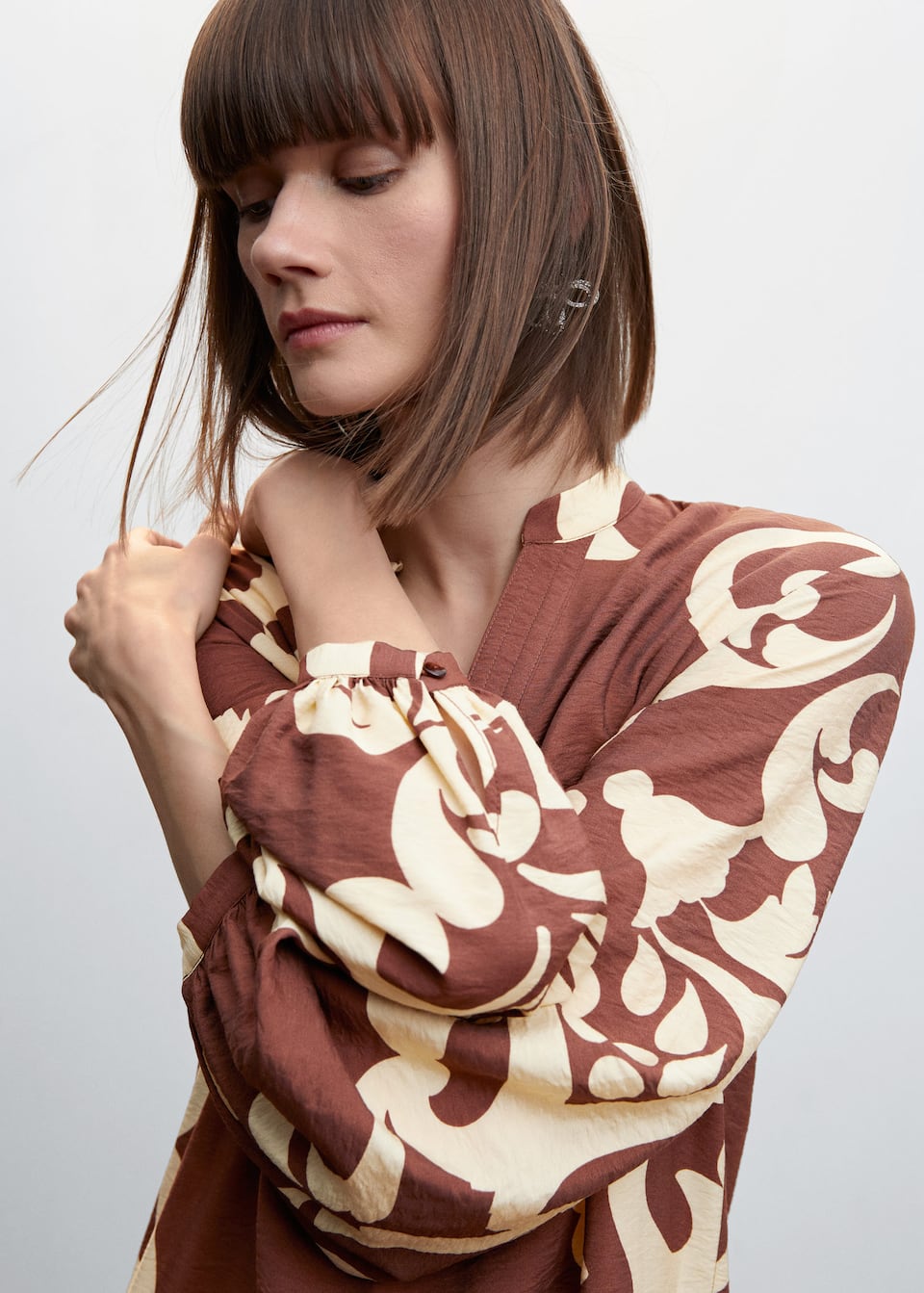 Printed cutout detail dress Women MANGO OUTLET USA