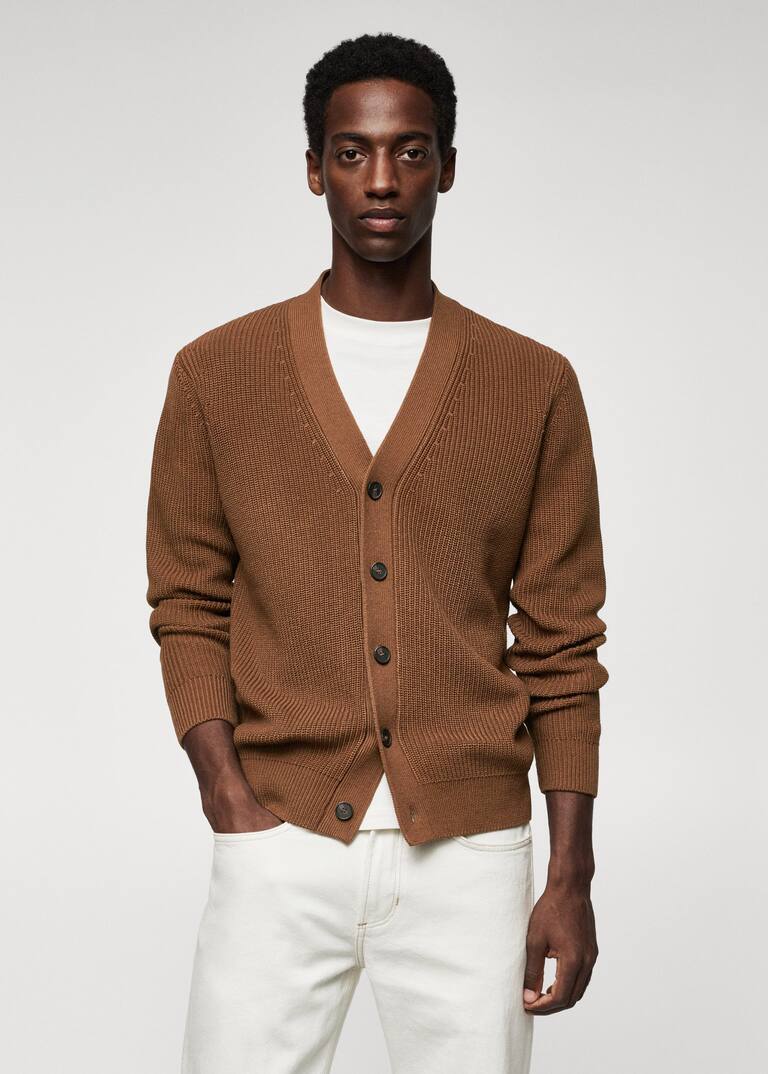 Structured cotton cardigan Man MNG Man Australia
