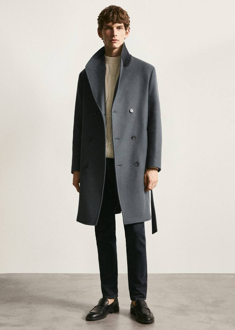 Wool doublebreasted coat Men Mango Man United Kingdom