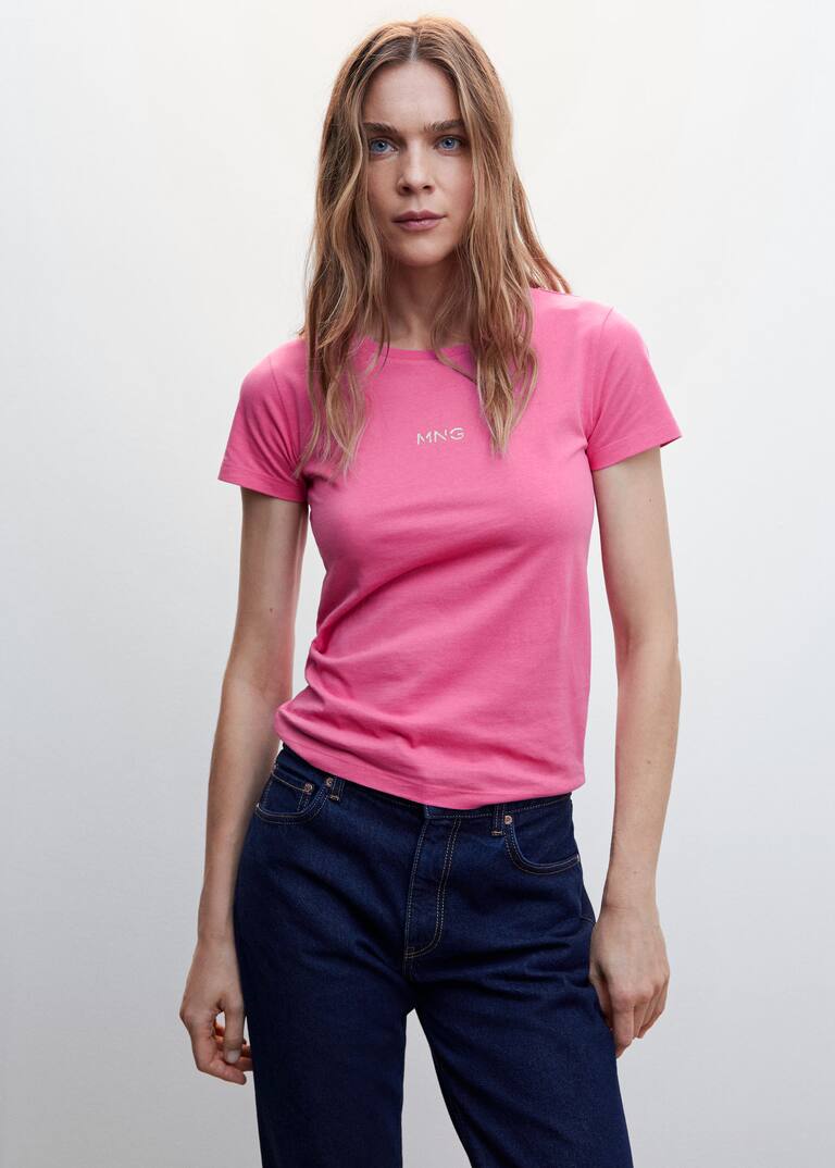 Logo cotton tshirt Women Mango USA