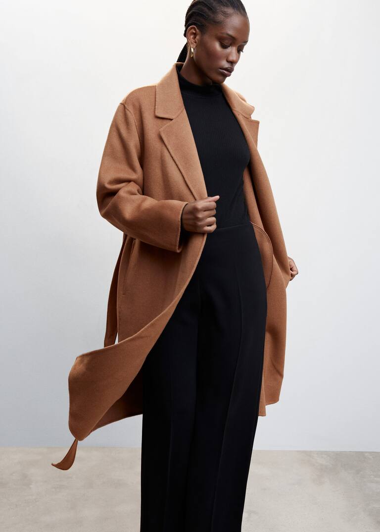 Belt handmade coat Women Mango United Kingdom