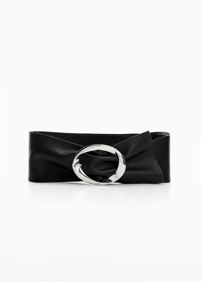Wide leather belt Women Mango USA