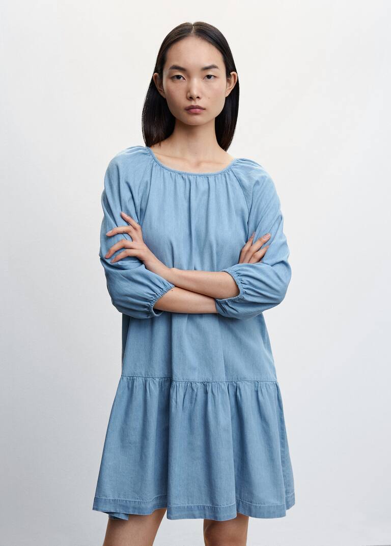 Tencel short dress Women Mango USA