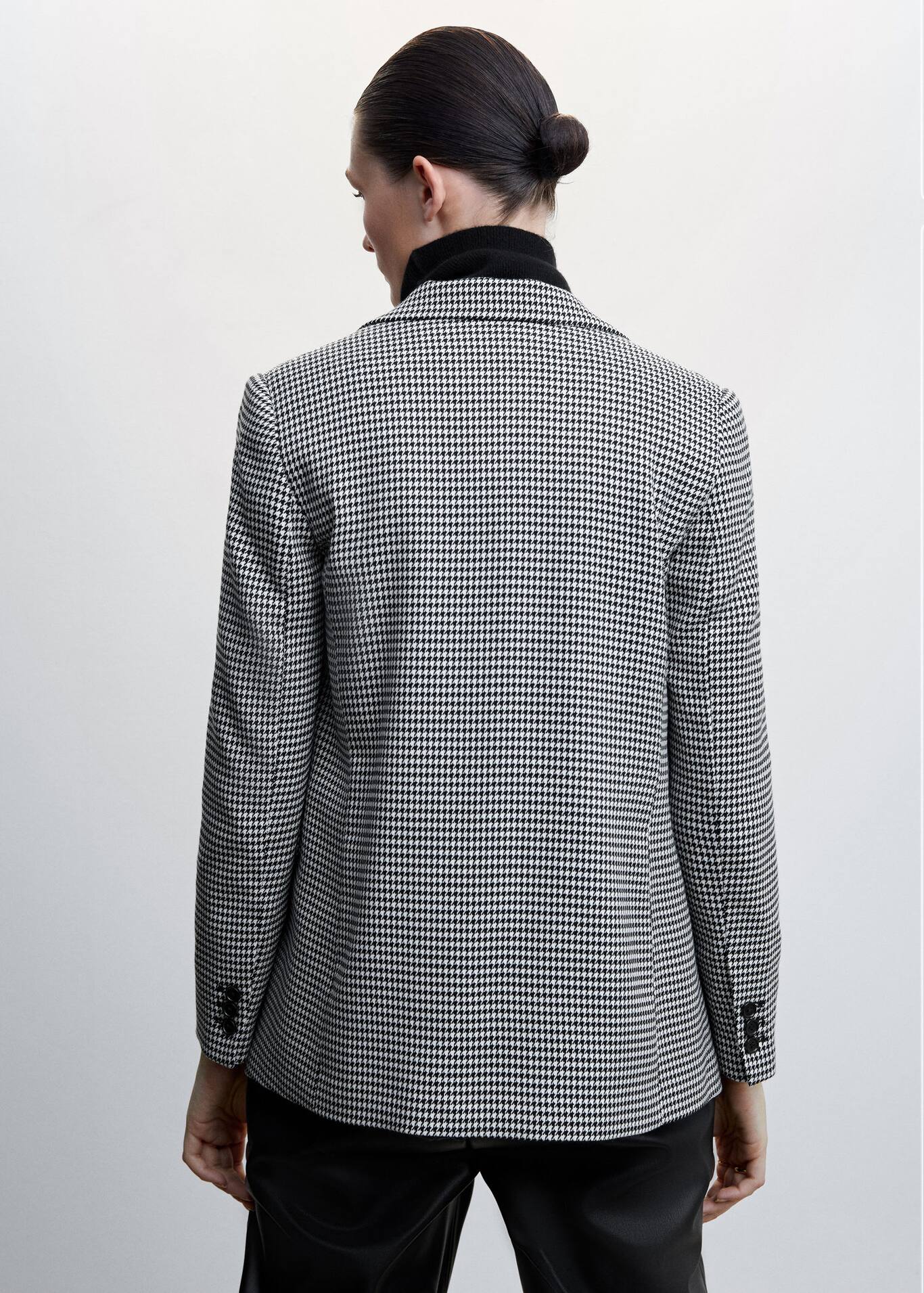 Houndstooth woolblend blazer Women MANGO OUTLET USA