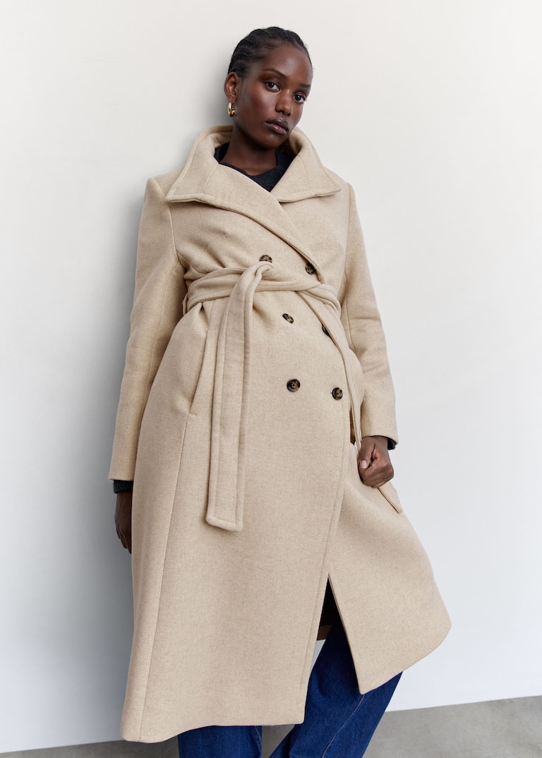 Abrigo Punto Camel Mango Abrigo Punto Camel Mango