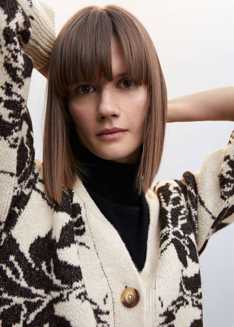 Flowers knit cardigan Women Mango USA