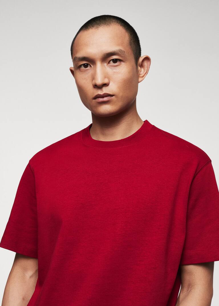 Relaxed fit cotton tshirt Men Mango Man USA