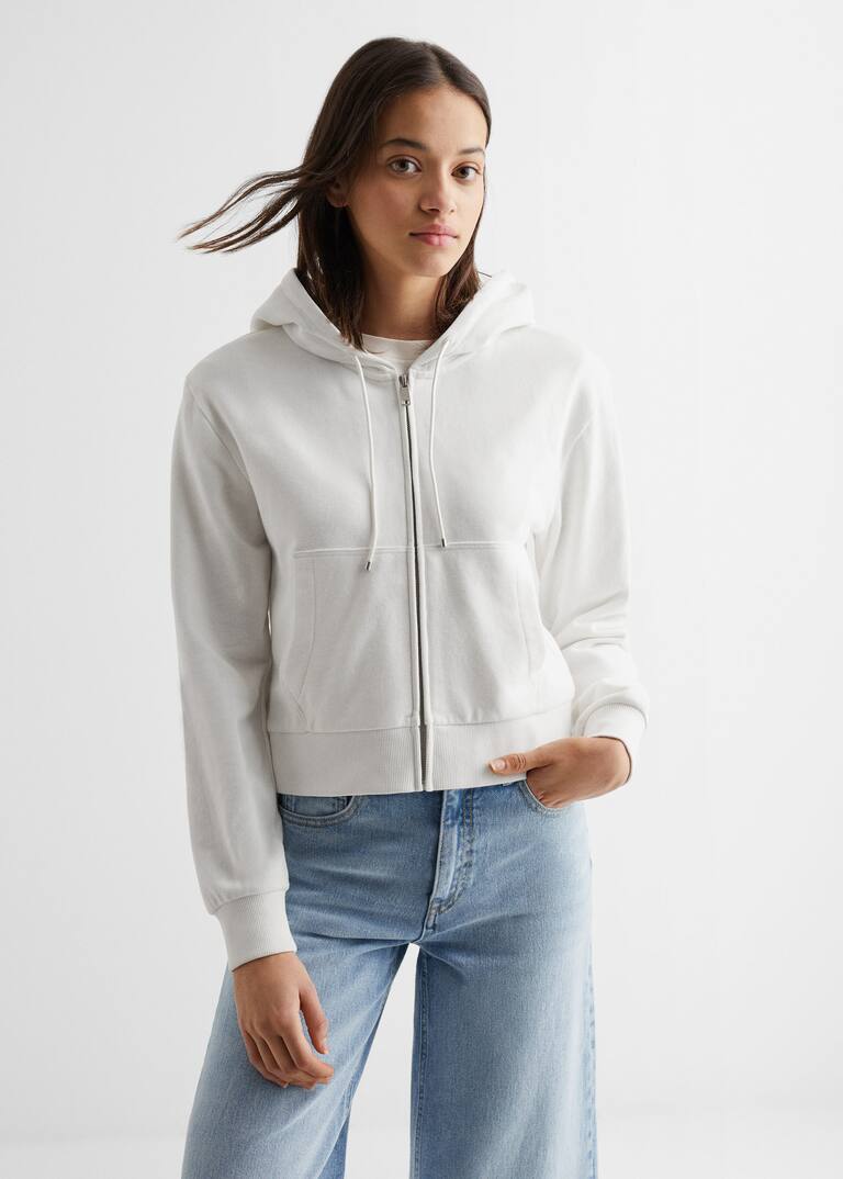 Zipped hoodie Teenage girl Mango Teen United Kingdom