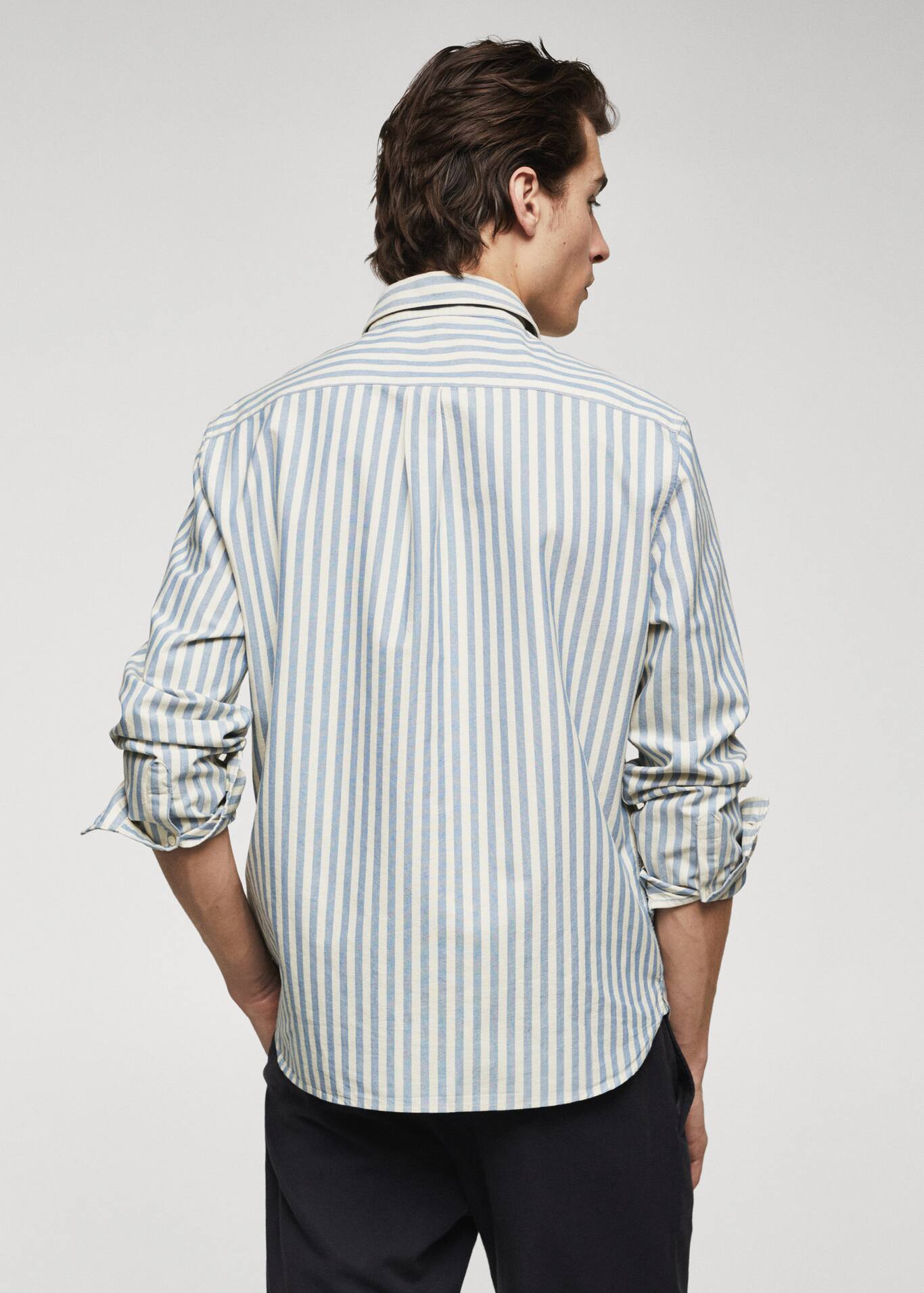 Gestreept overhemd 100 katoen Heren Mango Man Nederland