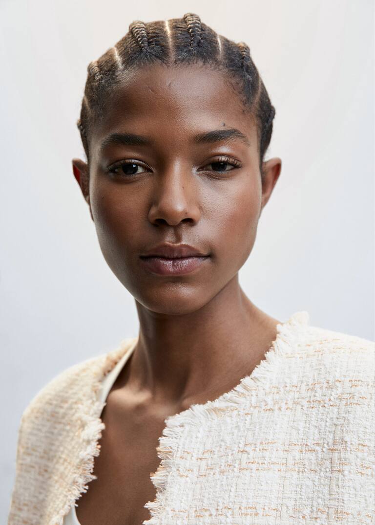 Tweed jacket with ruffled cuffs Women Mango USA