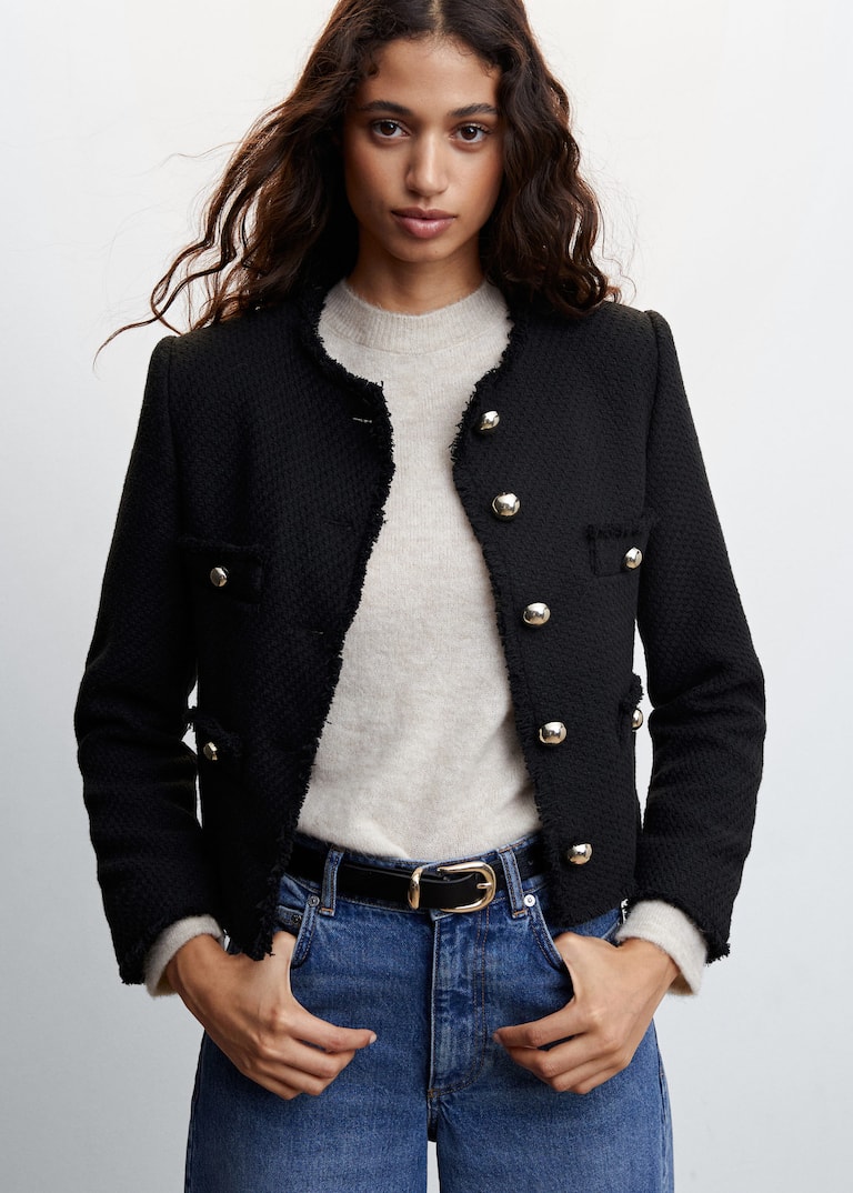 Pocket tweed jacket Woman Mango Slovakia