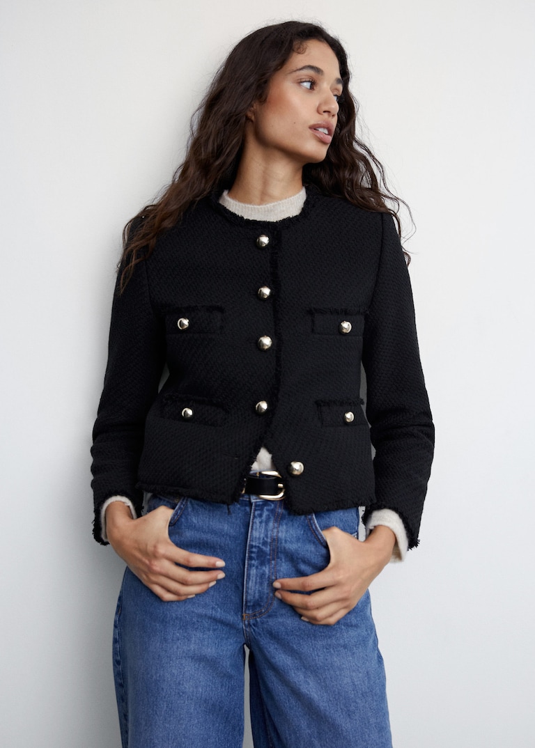 Pocket tweed jacket Woman Mango Thailand