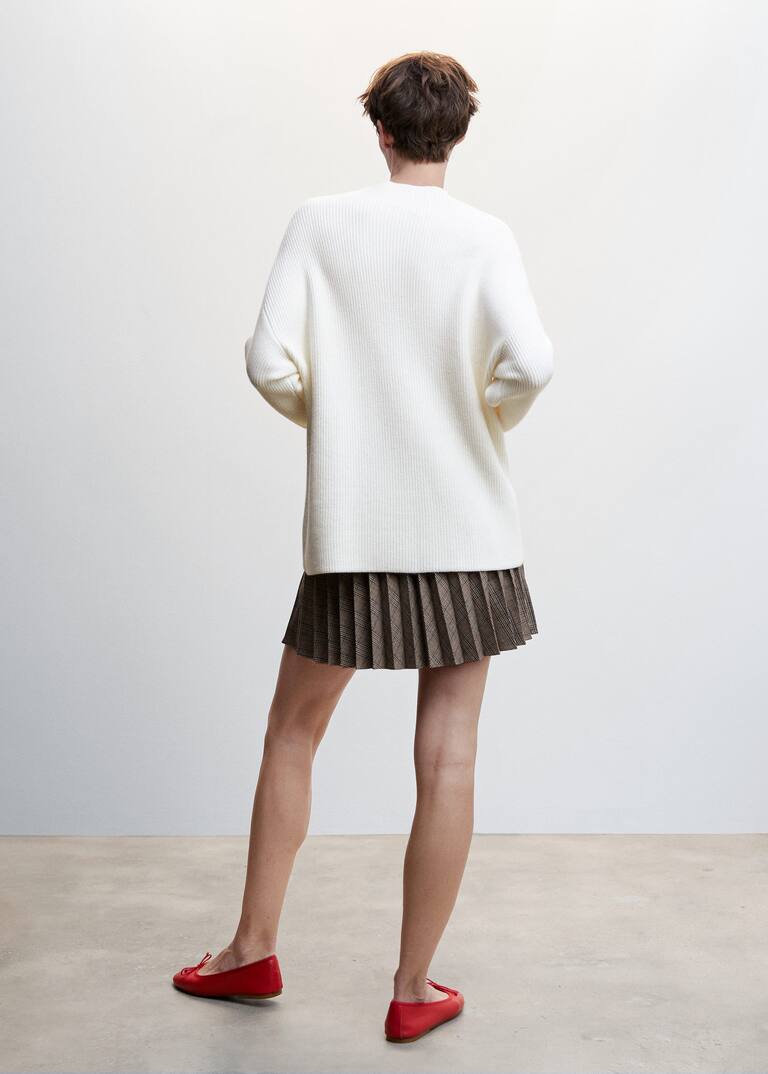 High collar ribbed knit sweater Women Mango USA