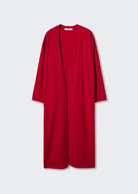 Dlouhý úpletový kardigan - Zboží bez modelu