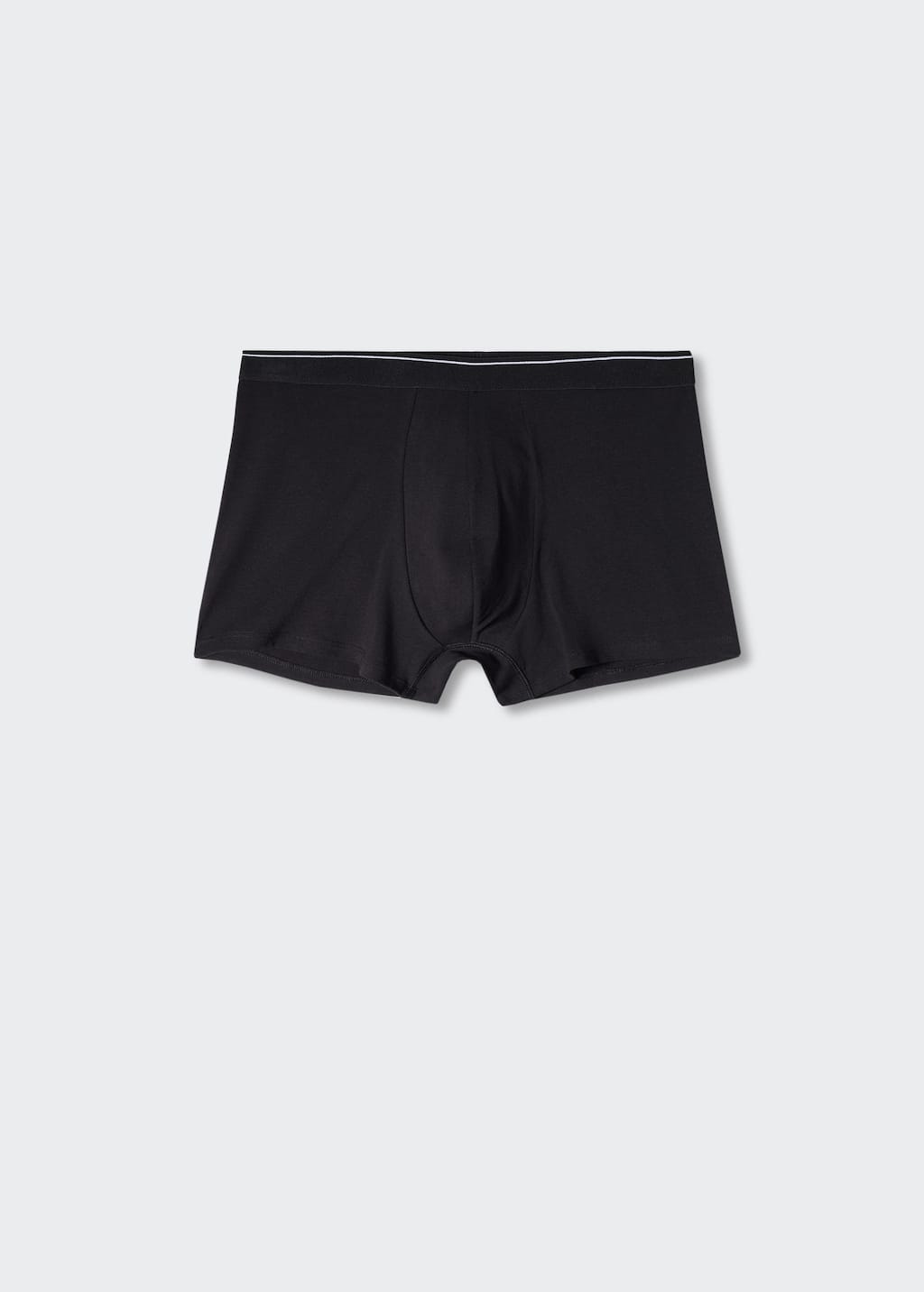 Mango Mixed boxer 2 pack. a pair of black boxers are on a white background. 