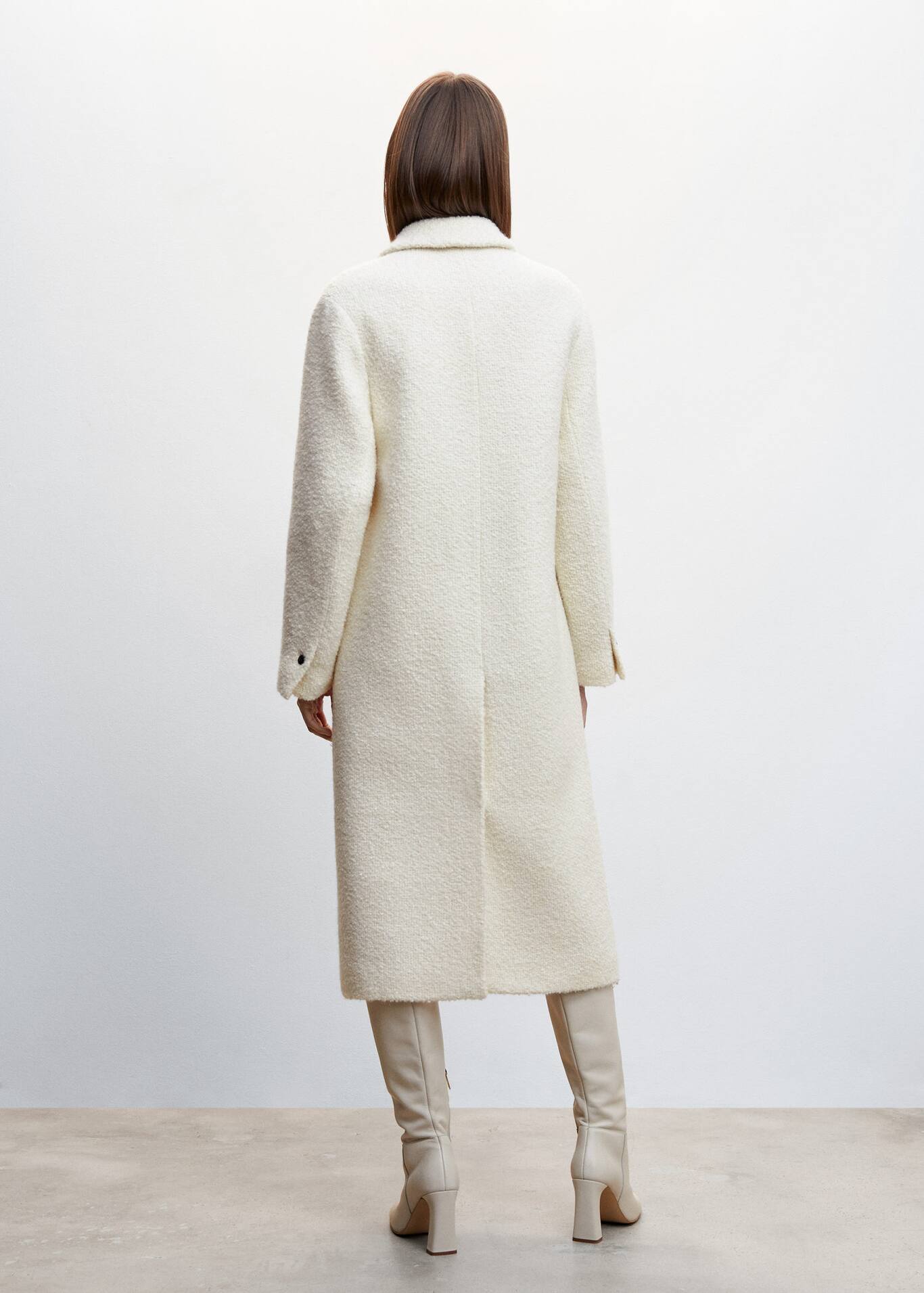 Manteau tissu bouclé laine Femme Mango France