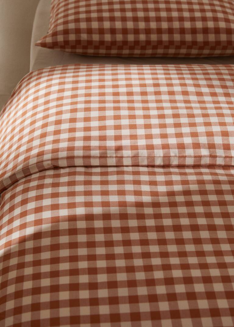 100 cotton gingham check duvet cover 135cm bed Home Mango Home