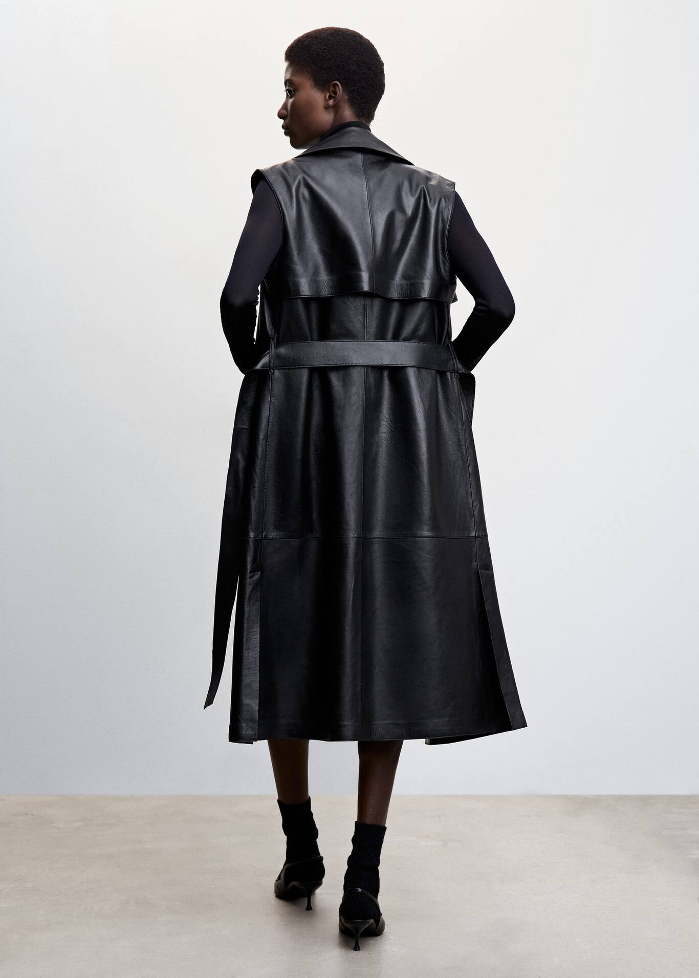 Long leather vest Women MANGO OUTLET USA