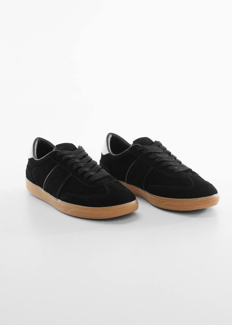 Contrast sole leather sport shoes Women Mango USA