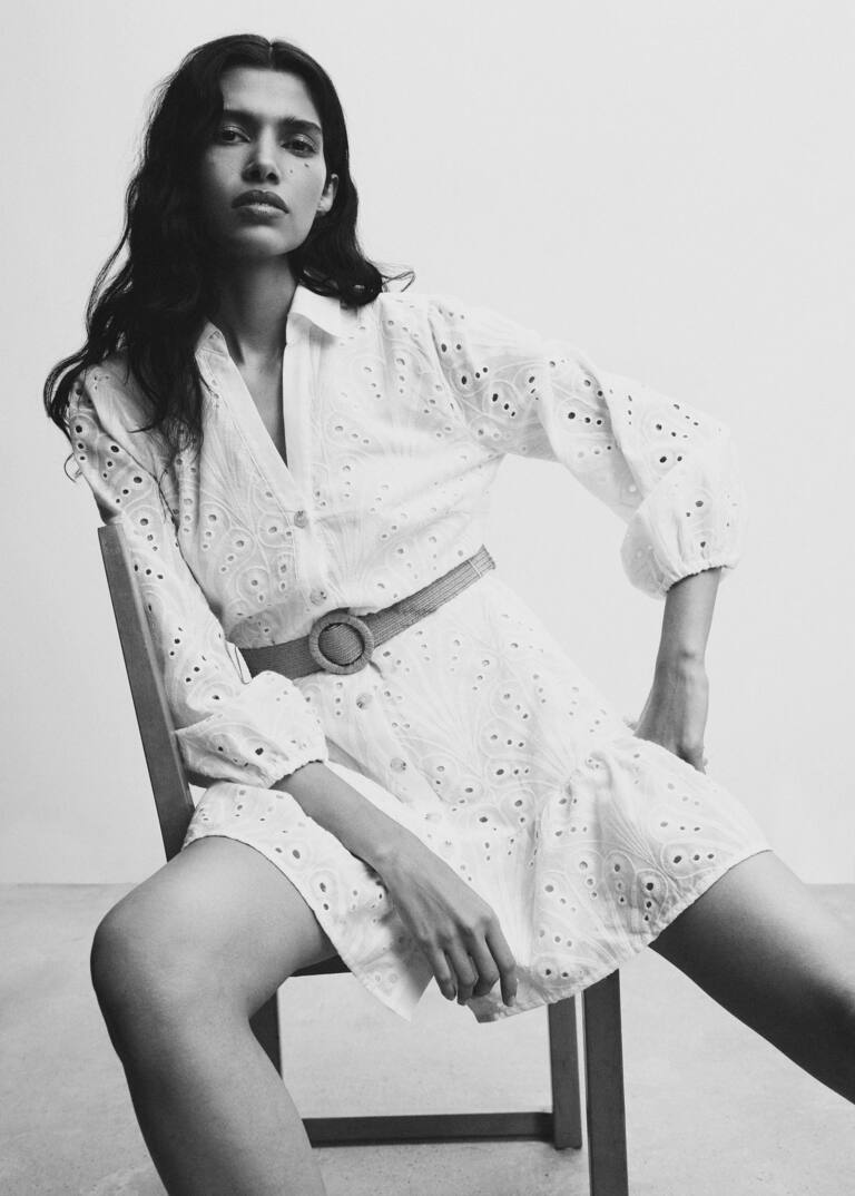 Belt shirt dress Women Mango USA