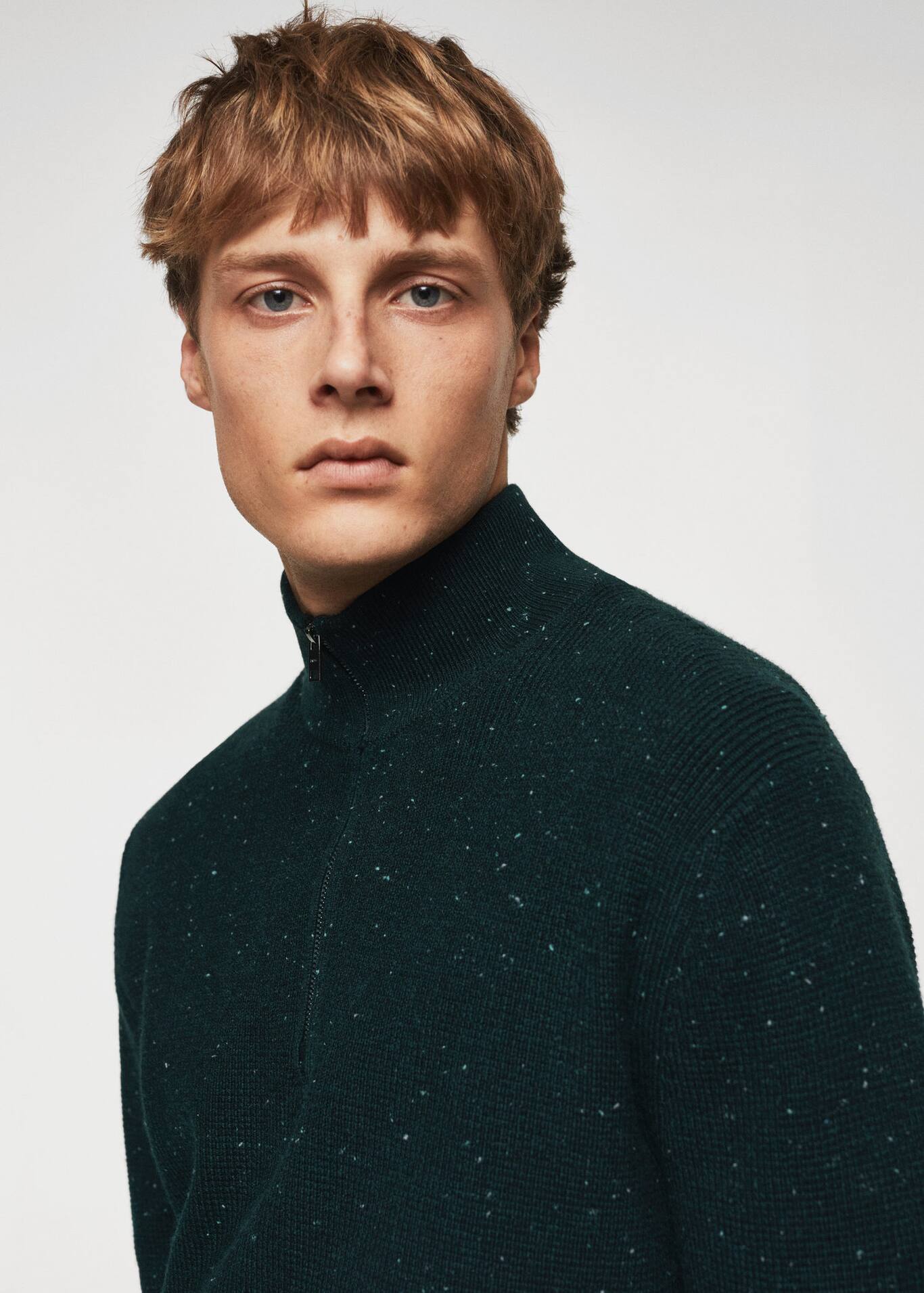 Wool zip neck jumper Men MANGO OUTLET USA