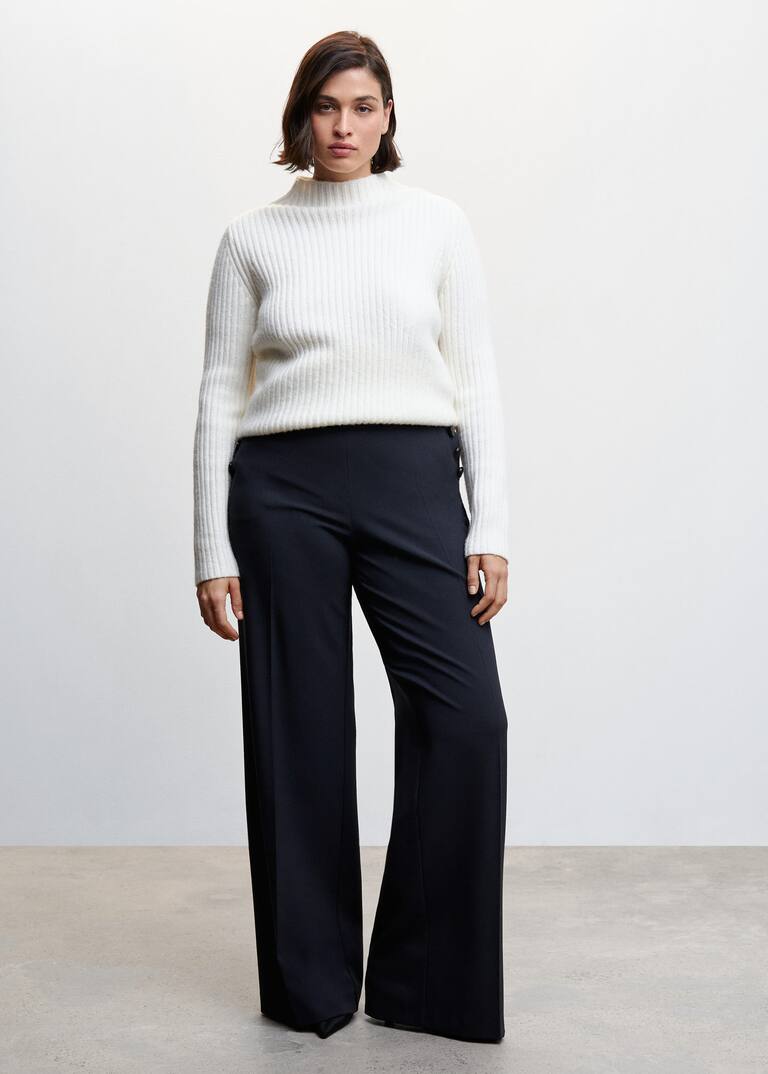 Side buttons pants Women Mango USA