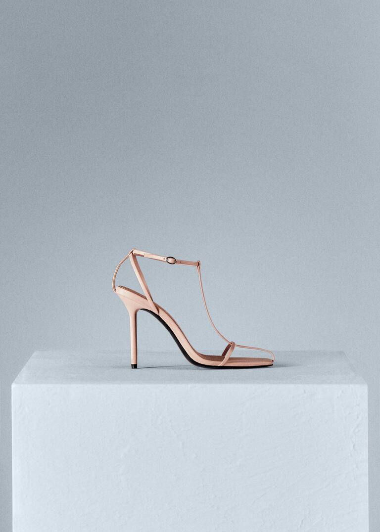 Straps heel leather sandals Women Mango USA