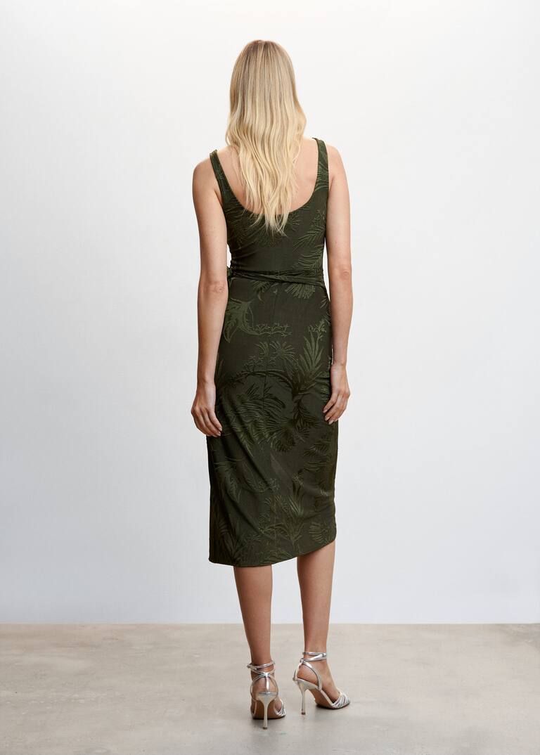 Knotted jacquard dress Women Mango USA