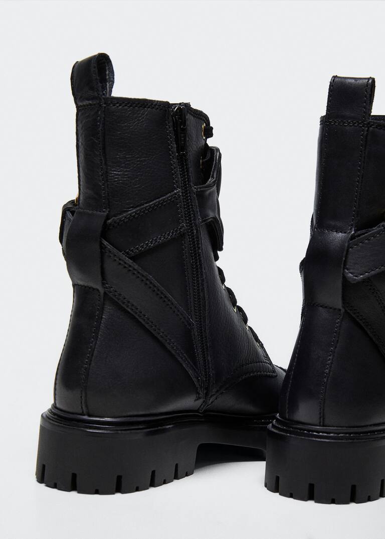 Laceup leather boots Women Mango USA