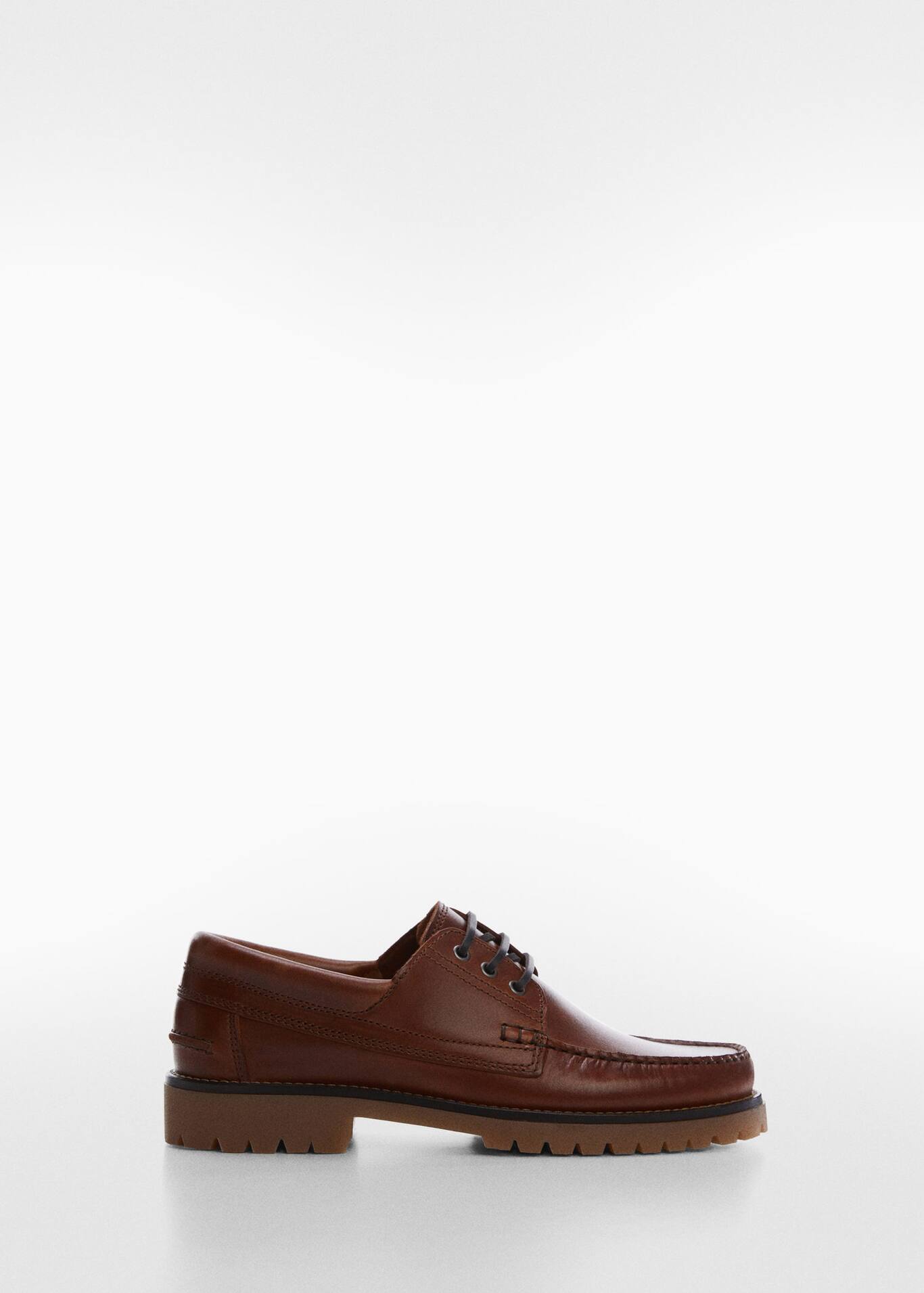 Leather boat shoes Man Mango Man India