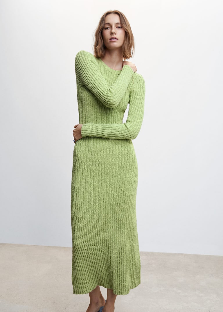 Ribbed long dress Woman Mango Canada