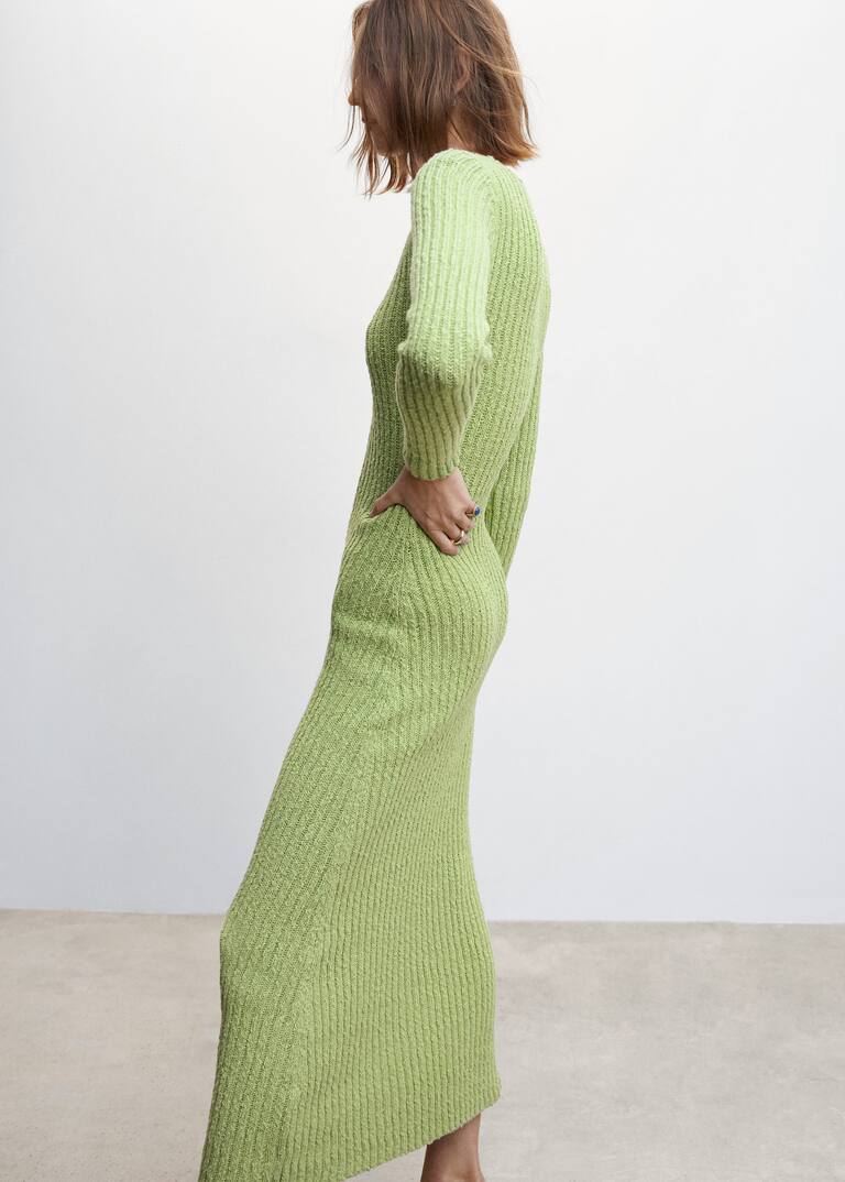 Ribbed long dress Woman Mango Canada