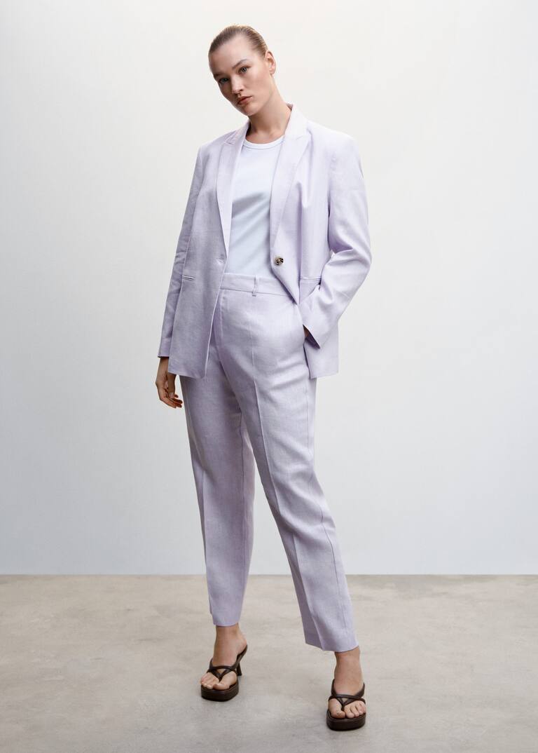 100 linen suit trousers Women Mango USA