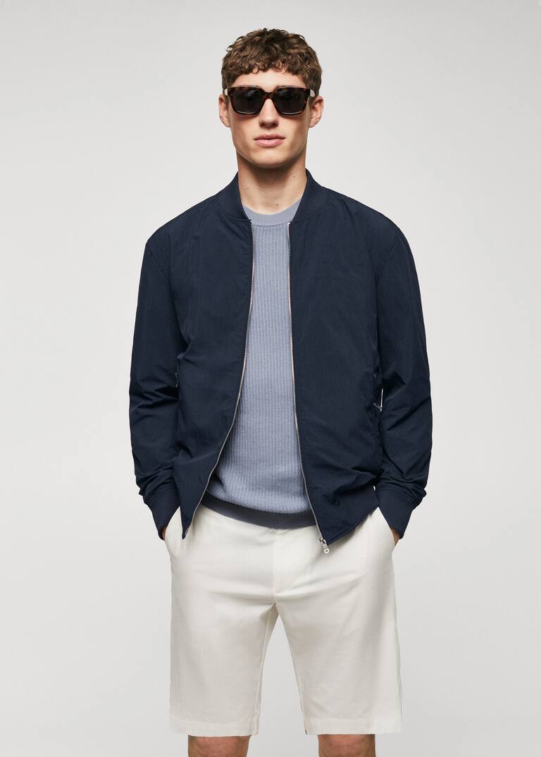 Lightweight fabric bomber jacket Men Mango Man United Kingdom
